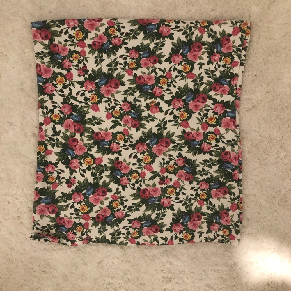 Strapless floral top